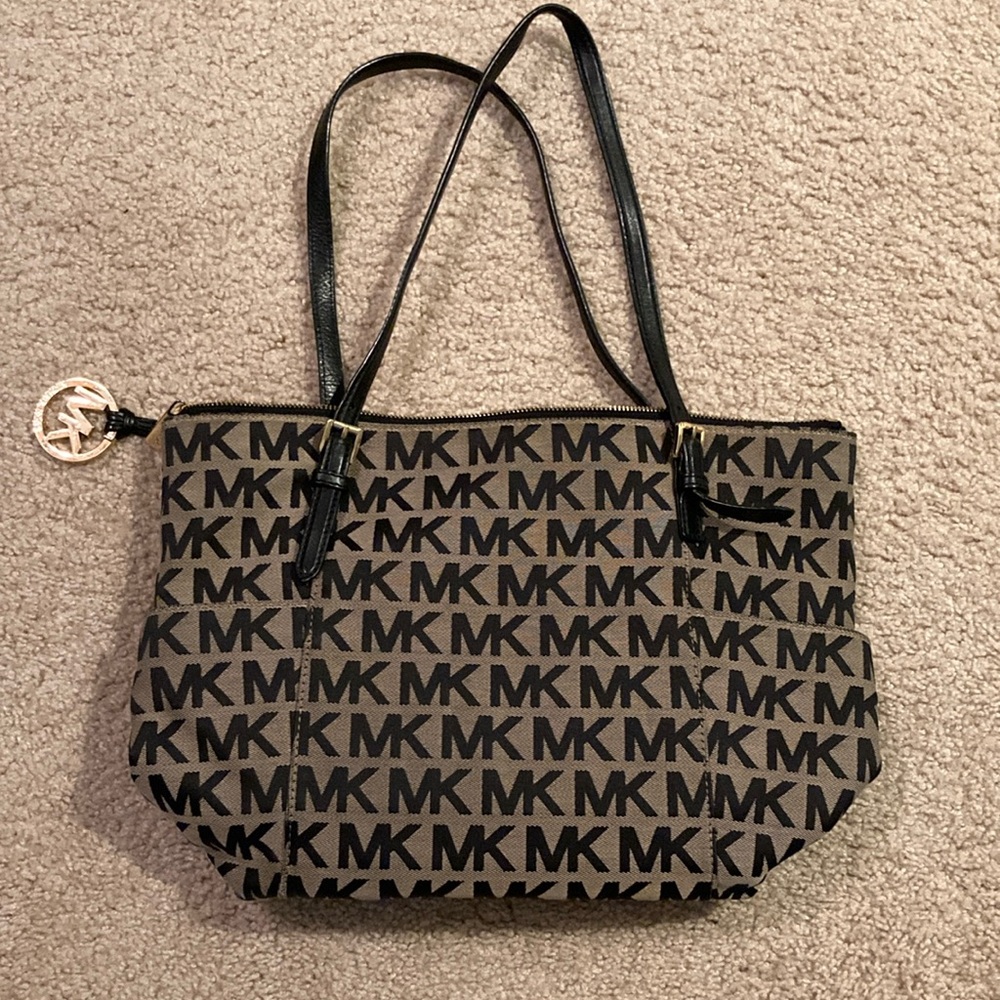 Michael Kors Black and Brown Tote Bag